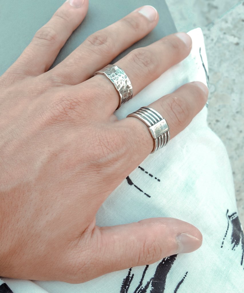 Bague multirang créateur argent Fukusu ÕJIN by Léo