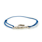 Bracelets cordon bleu et fermoir argent