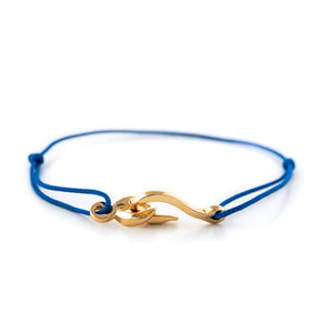 Bracelet cordon bleu et fermoir or