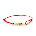 Bracelet cordon rouge et fermoir or
