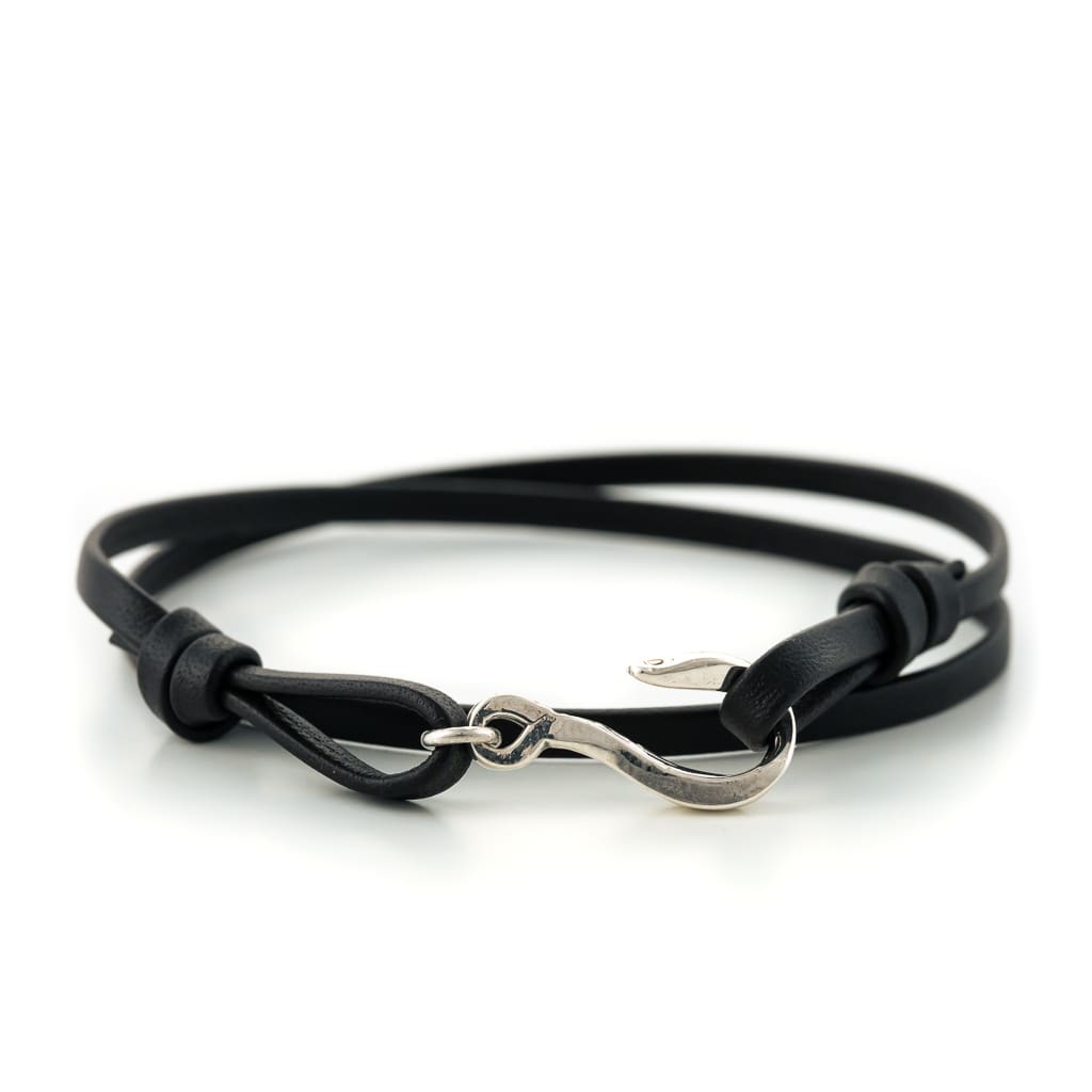 bracelet cuir double tour et argent créateur