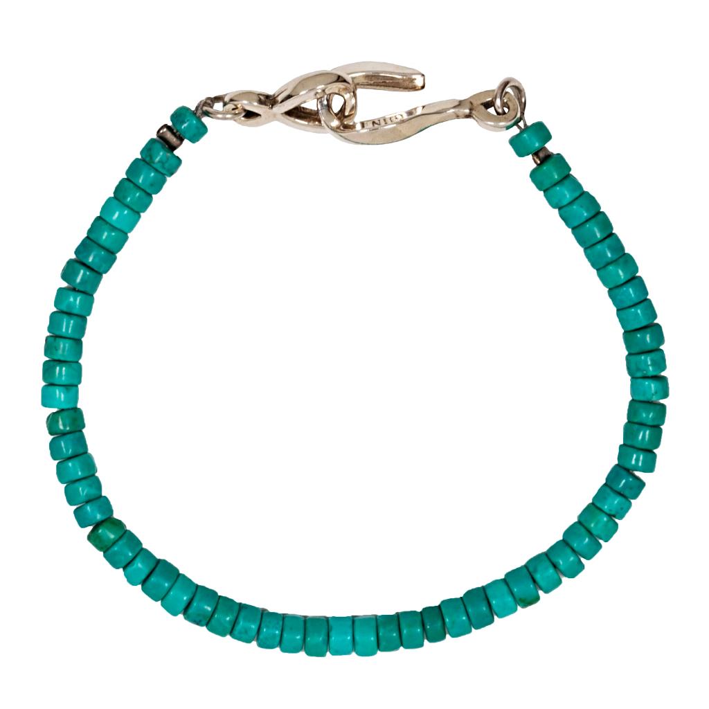 Bracelet Heishi aio turquoise et fermoir argent ÕJIN by Léo