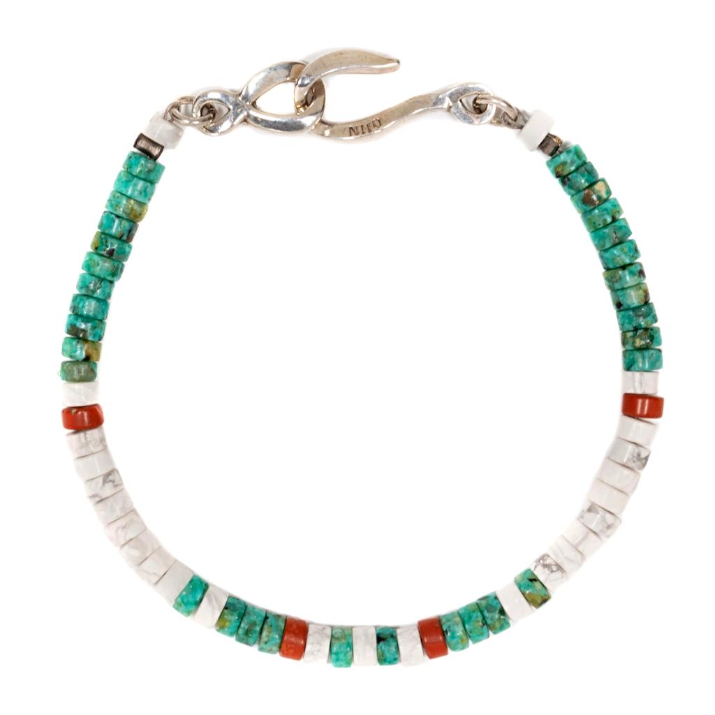 Bracelet Heishi Midori pierre fine et fermoir argent ÕJIN by Léo