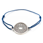 Bracelet pièce de monnaie japonaise Sen et fil bleu marine ÕJIN by Léo