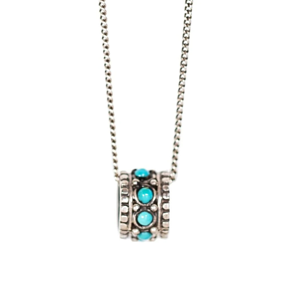 Collier créateur anneau argent et pierre tuquoise Narasu ÕJIN by Léo
