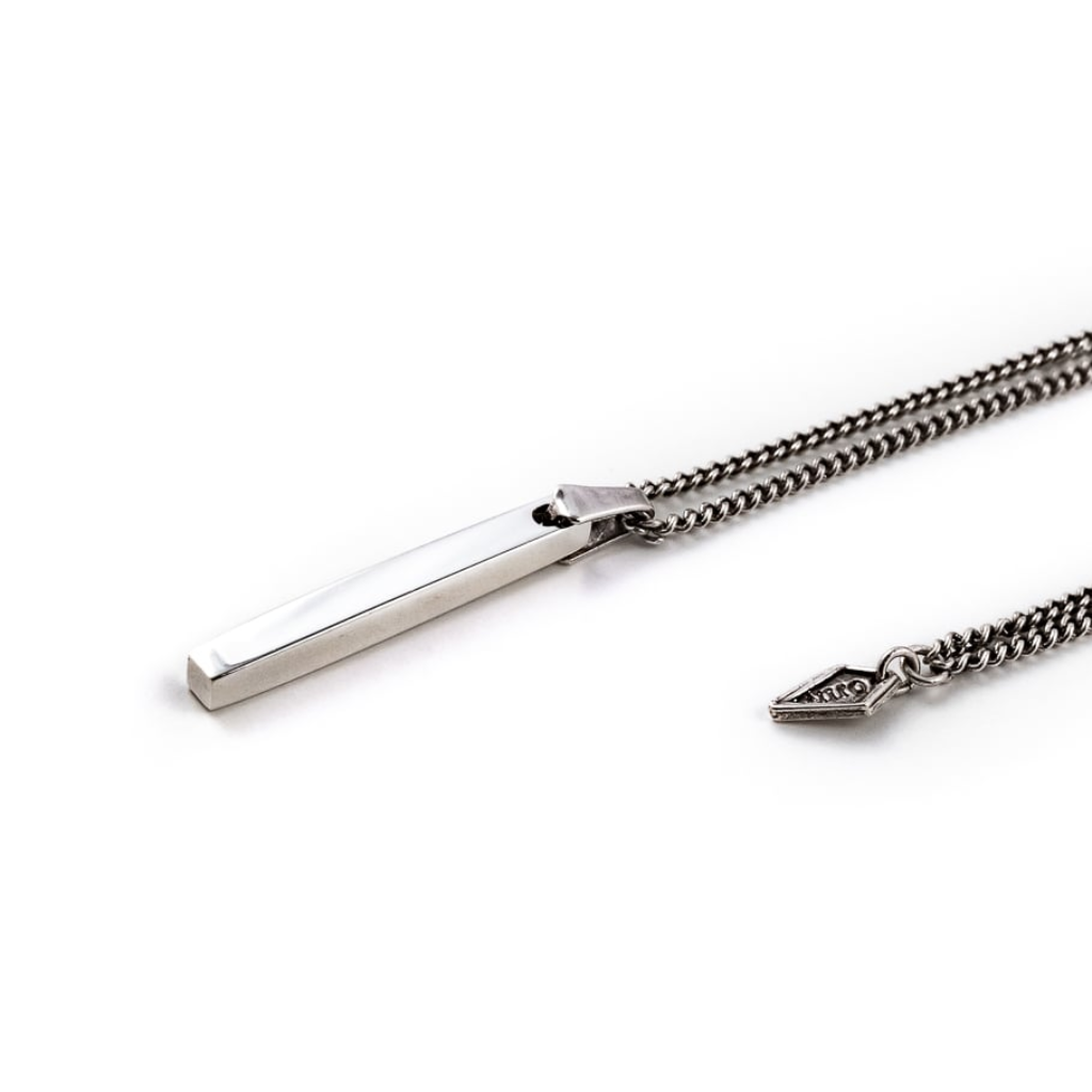 Collier long homme moderne bloc argent Jundo ÕJIN by Léo