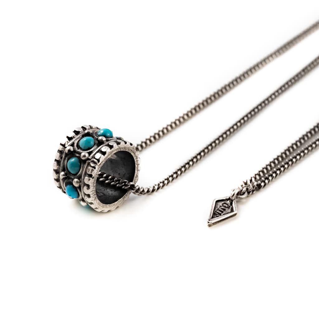Collier anneau argent et turquoise Narasu ÕJIN by Léo