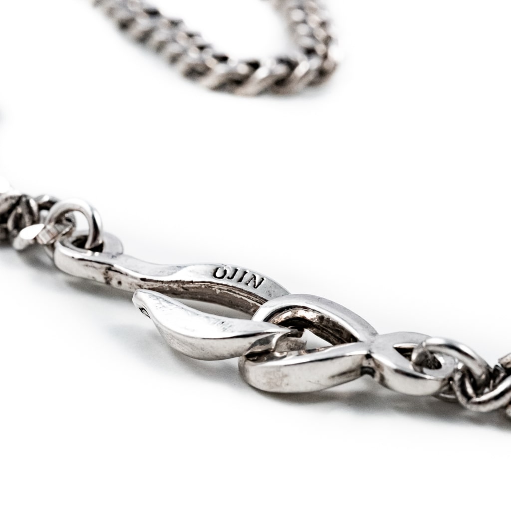 Collier court chaîne plate et fermoir argent ÕJIN by Léo