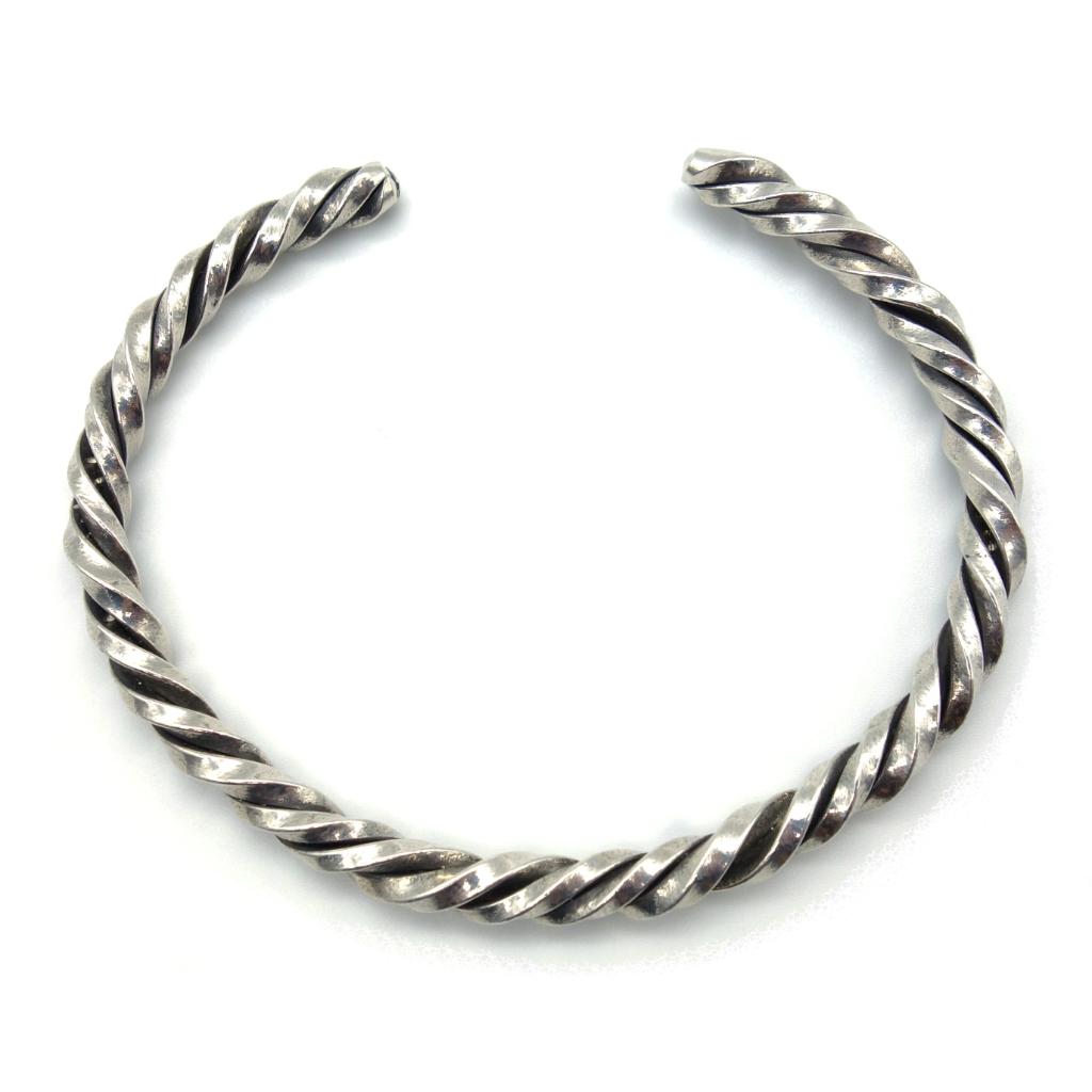 Jonc argent homme torsadé homme ÕJIN by Léo